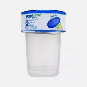 SUREFRESH Reusable Round Containers & Lids / 2 Pac